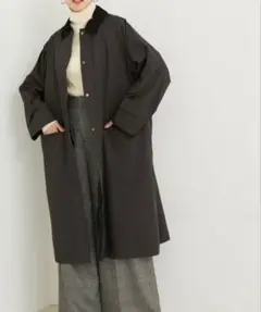 アダムエロペLE CERCLE par ropé キルト付きステンカラーコート