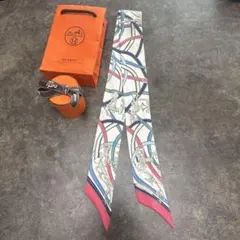 HERMES エルメス ツイリー リボンスカーフ / レイユール デテ ブルー系