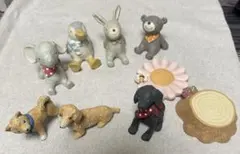 動物フィギュアセット 陶器製　玄関やお庭に！