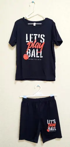 キッズ　バスケットボール　Tシャツ×ショートパンツセット　紺色　130cm