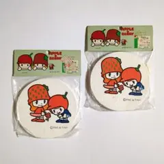 アップル&ベリー コースター 2個 昭和レトロ ファンシー サンリオ