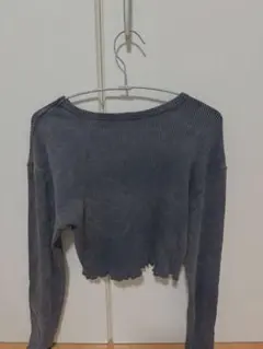 ZARA ダークグレー クロップドセーター S