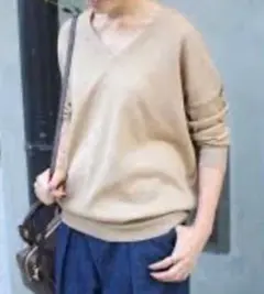 【美品】スローブイエナ Vネック ウォッシャブルニット プルオーバー