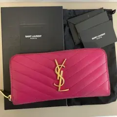 SAINT LAURENT 長財布 ピンク キルティング 美品 - メルカリ