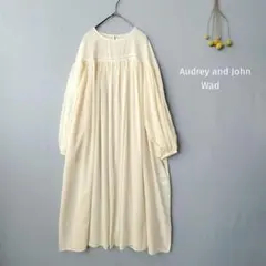 オードリーアンドジョンワッド【美品】レースギャザーワンピース　コットンシルク