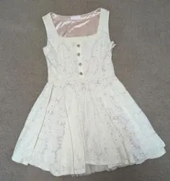 リズリサ 花柄 総レース フレア ミニワンピース Y2K 姫系 S〜M