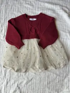SLAP SLIP ニットドッキングワンピース ボルドー