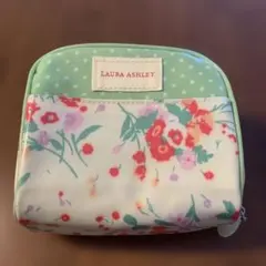 LAURA ASHLEY ポーチ 花柄 グリーン