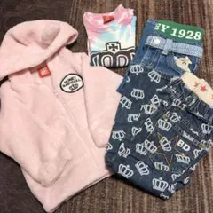 BABYDOLL フリースジャケット ロンＴ ズボン セット