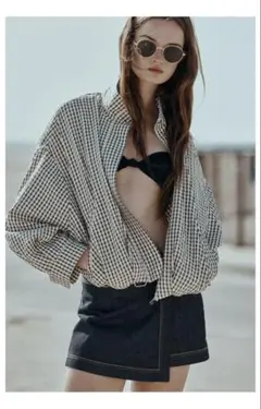 立*い様 ZARA 　チェック柄ボンバージャケット 完売品】ZARA チェック柄ボンバージャケット XLサイズ 新品タグつき