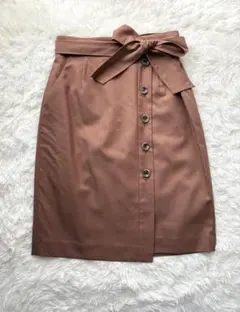 【プロポーションボディドレッシング】未使用 ベルト付タイトスカート ブラウン M