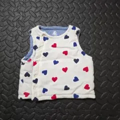 PETIT BATEAU リバーシブルベスト ハート柄