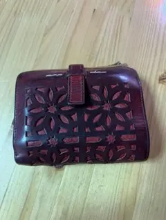 ◇ キラさま専用 ◇ genten カットワーク L字ファスナー長財布 レッド