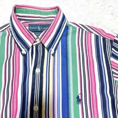 ラルフローレン ストライプシャツ　マルチカラー　メンズS