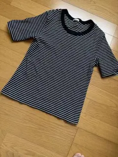 GUストライプ 半袖 Tシャツ ボートネック
