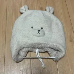 クマ耳付きフリース帽子　52〜54cm