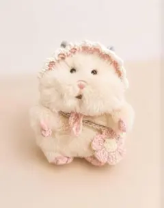 はむにぎり　ボンネット＋お花バッグセット　アプリコット