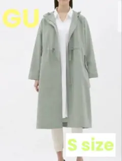【美品】GU ドローストリングフーデッドコート Sサイズ　アウター　ジャンバー