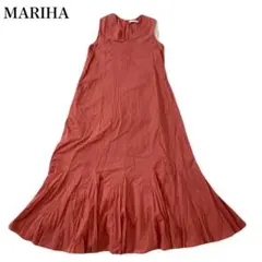 MARIHA 夏の月影のドレス　ノースリーブ　ワンピース　ギャザー　綿　36