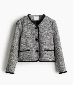 新品　H&M ブークレジャケット　ノーカラージャケット ツイード　ジャケット