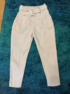 GU ウエストリボンテーパードパンツ　Ｓサイズ水色