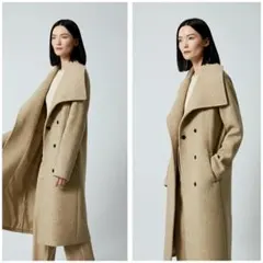 セオリー ビックカラー ロングコート アンゴラ混 ベージュ Mサイズ