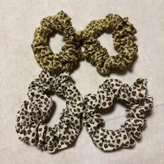 レオパード柄 シュシュ 4点セット