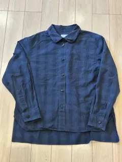 【極美品】マーガレットハウエル コットン レギュラーカラー シャツ ネイビー M 極美品】マーガレットハウエル コットン レギュラーカラー