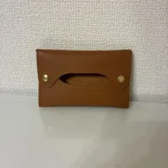 ポケットティッシュ ケース カバー ブラウン 茶色
