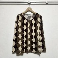 【美品】QUALTETTO WORKS アーガイル柄カットソー 古着女子 個性派