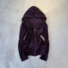 00s archive ABAHOUSE ベロアジップパーカー 光沢 Y2K