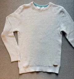 H&M ホワイトベージュワッフル編み 長袖カットソー