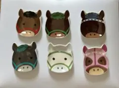 未使用品　豆皿プレート　カラフルダービー　6枚セットのサムネイル
