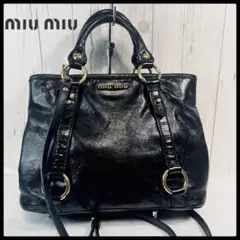 ◆ 美品 ◆ miumiu ミュウミュウ ハンドバッグ ショルダーバッグ 黒