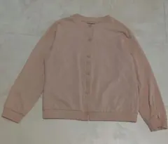 ピンク ボタン付きカーディガン 長袖