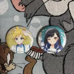 プロセカ ローソン グリッター缶バッジA 鏡音レン 白石杏 2つセット