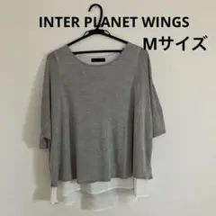 値下げ⭐︎美品⭐︎INTER PLANET WINGS レイヤードプルオーバー五分袖