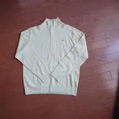 LACOSTE ハーフジップ ニット セーター アイボリーのサムネイル