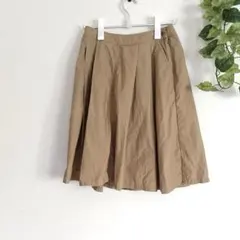 無印良品　フレアスカート ひざ丈　ブラウン　ウエスト64 軽やか