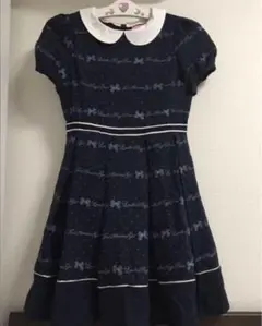 メゾピアノジュニア★150★清楚なおリボン柄ワンピース