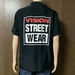 【古着】VISION STREET WEAR ロゴプリント オープンカラーシャツ