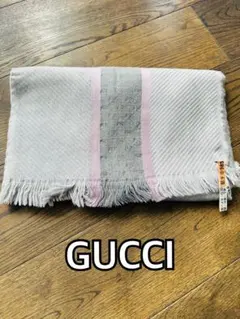 GUCCI GG柄 ストール マフラー ライトグレーのサムネイル