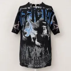 ブーフーマン Tシャツ イナズマ クルーネック 半袖 XS ブルー プラック