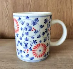 ベトナム　バッチャン焼き　コップ　マグカップ　花柄　ベトナム陶器