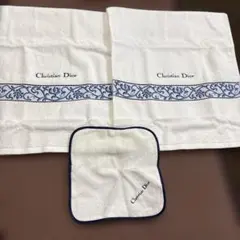 新品 Christian Dior ディオール フェイスタオル2枚とハンカチ綿