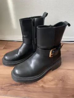 ZARA/サイドジップ ブーツ ブラック レディース/35