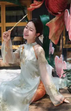 ベトナムアオザイワンピース