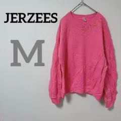 JERZEES 【M】ピンク スウェット トレーナー 蛍光ピンク 可愛い 長袖のサムネイル