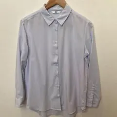 ライトブルー 長袖 ボタンアップシャツ