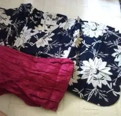 デビロック　新品女児浴衣120 ネイビーと兵児帯セット